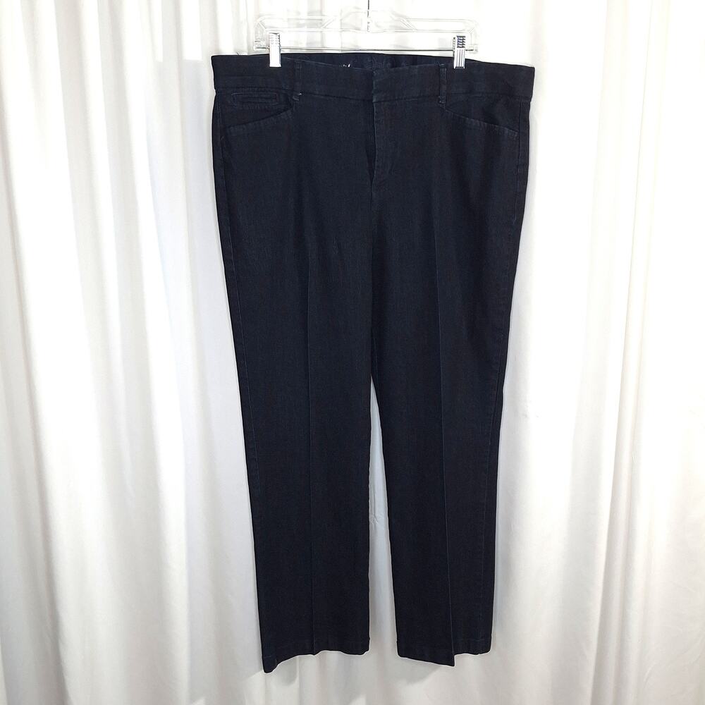 JM Collection Dark Wash Straight‎ Leg Jeans Womens 18S Stretch Denim Normcore